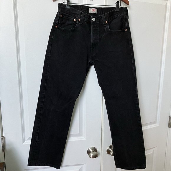 Vintage Levi’s 501 Black Straight Leg Button Fly Jeans 30" Made in Mexico - Picture 6 of 7